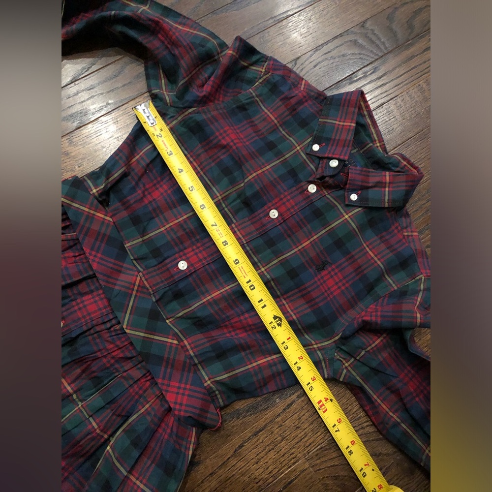 Polo Ralph Lauren Girls 12 Red/Blue/Green Tartan Plaid Collared Shirt Dress - Picture 6 of 10